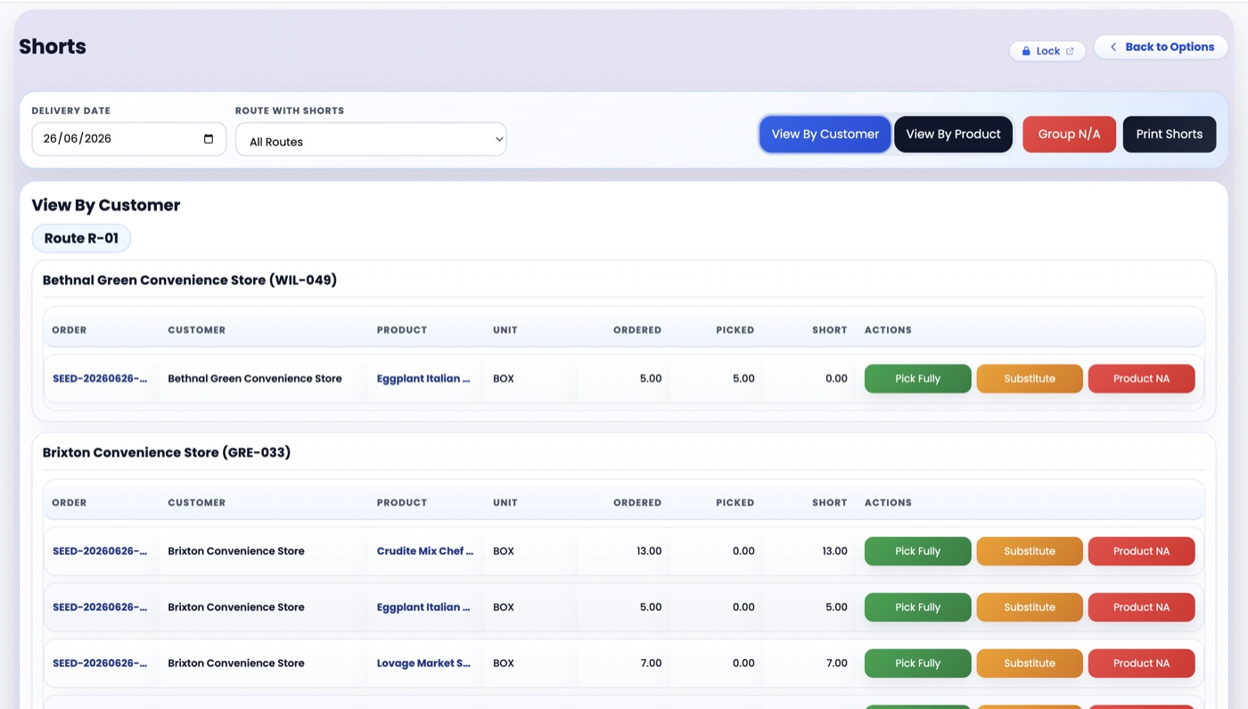 AAM Solutions ERP screen